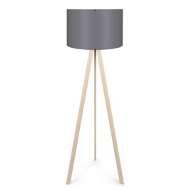 Opviq AYD-1808 Lámpara de Pie Gris y Roble